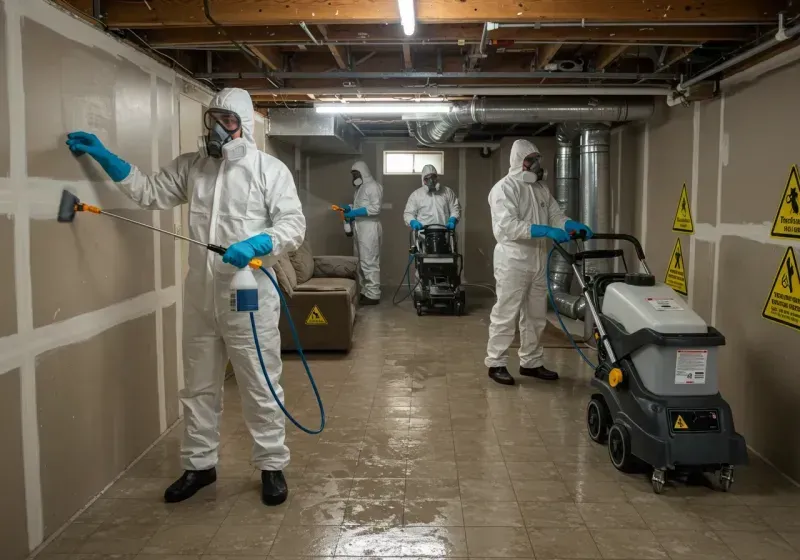 Basement Moisture Removal and Structural Drying process in Olney, MD